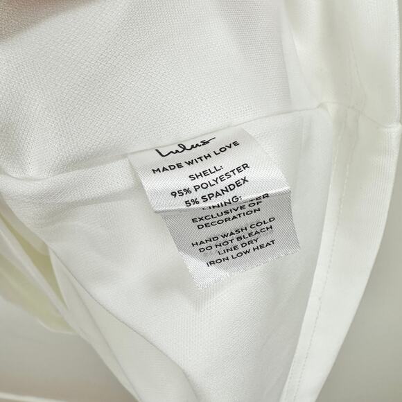 Lulus Divine Sensation White 3D Embroidered Strapless Mini Dress Medium NWT - Picture 10 of 12